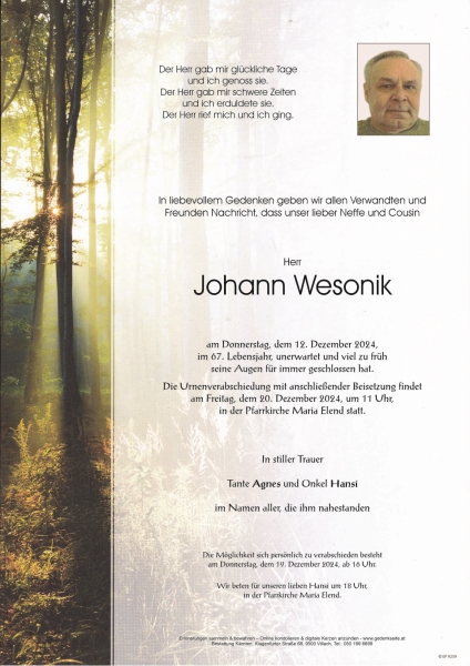 Parte Johann Wesonik