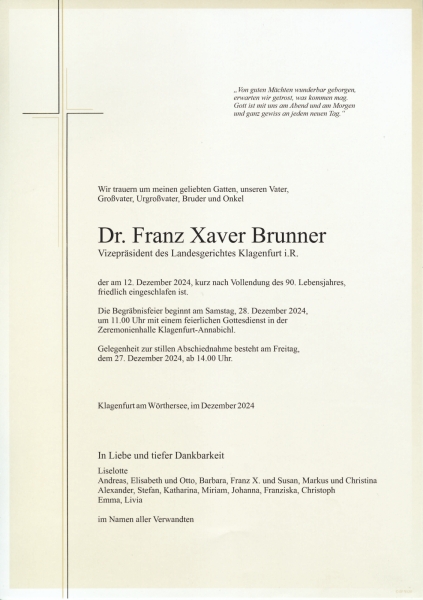 Parte Franz Xaver Brunner