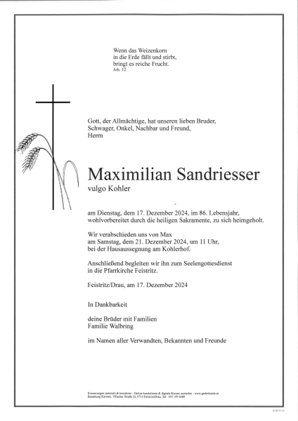Parte Maximilian Sandriesser