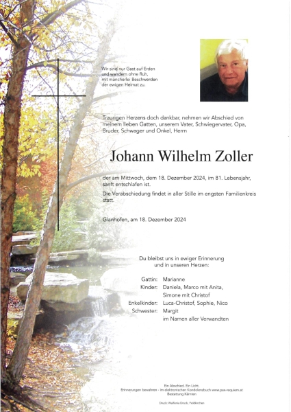 Parte Johann Wilhelm Zoller