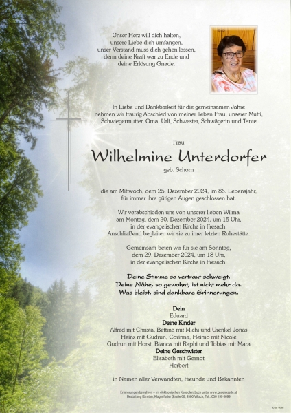 Parte Wilhelmine Unterdorfer
