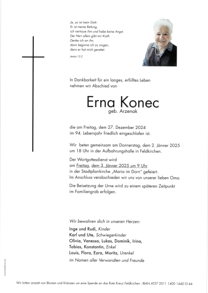 Parte Ernestine  Konec