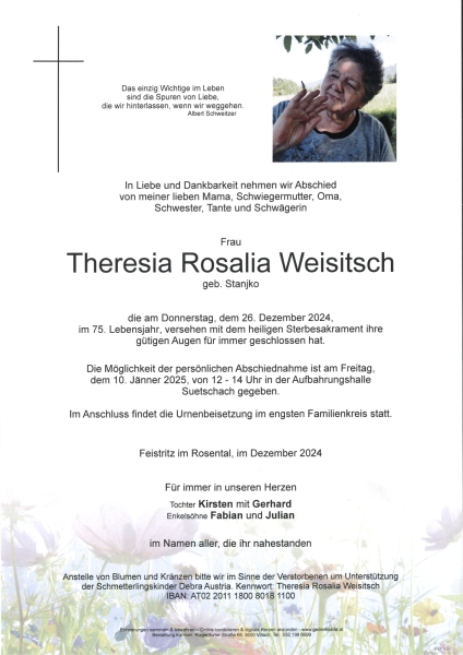 Parte Theresia Rosalia  Weisitsch