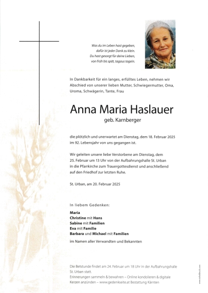 Parte Anna Maria  Haslauer