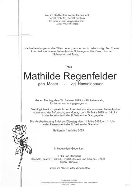Parte Mathilde Regenfelder