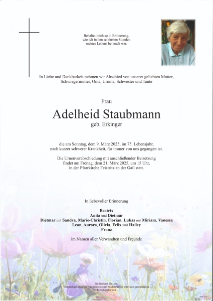 Parte Adelheid Staubmann