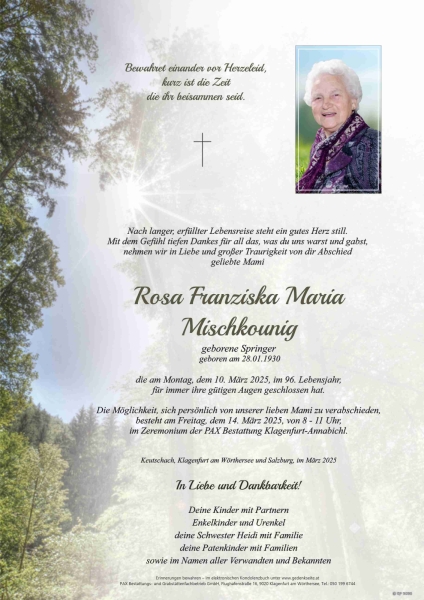 Parte Rosa Franziska Maria Mischkounig