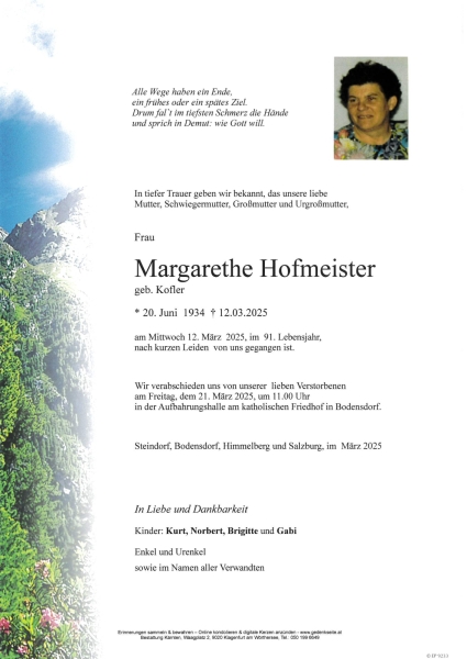 Parte Margarethe Hofmeister