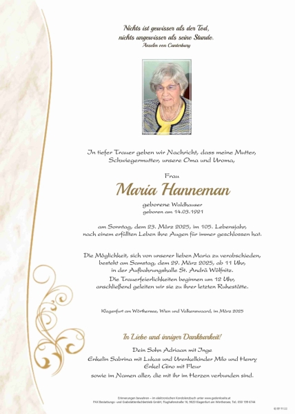 Parte Maria Hanneman