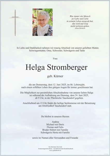 Parte von Helga Stromberger
