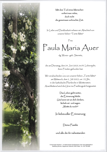 Parte von Paula Maria Auer
