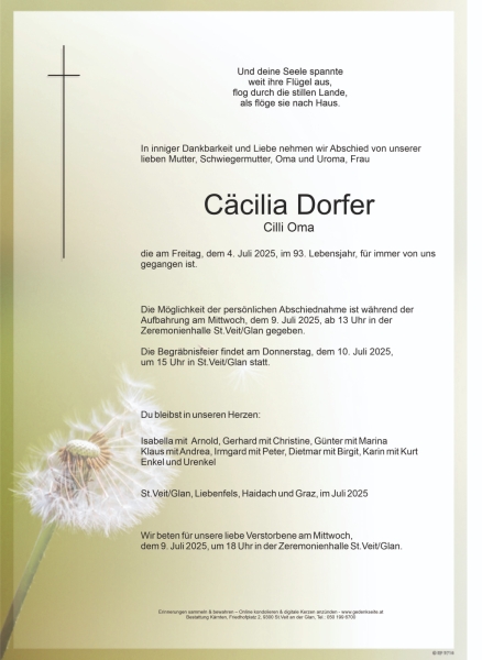 Parte von Cäcilia  Dorfer