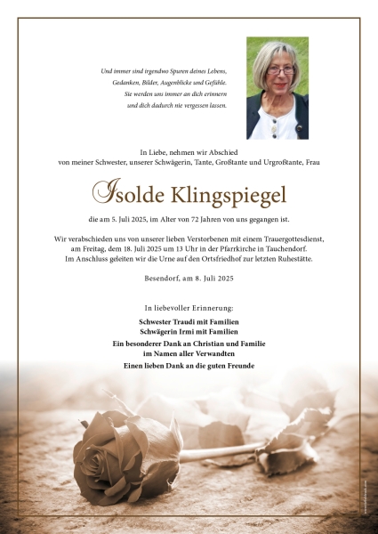 Parte von Isolde Klingspiegel