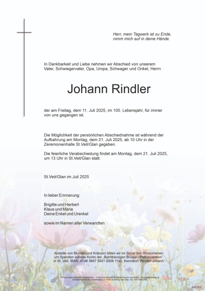 Parte von Johann Rindler