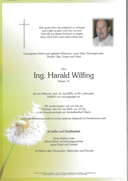 Parte von Ing. Harald  Wilfing