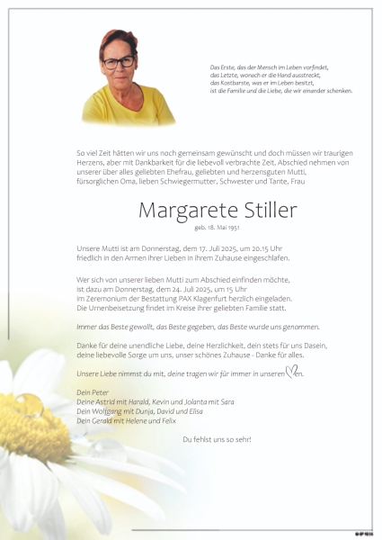 Parte von Margarete Stiller