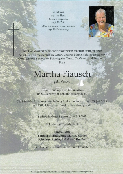 Parte von Martha Fiausch