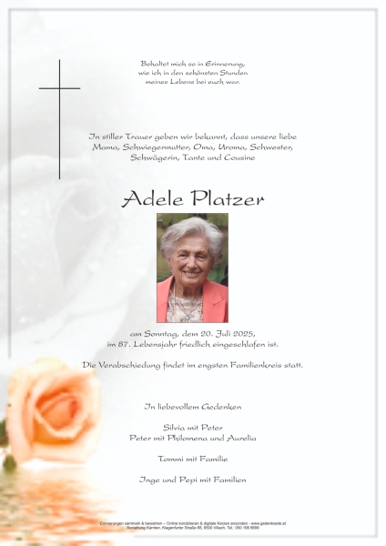 Parte von Adele Platzer