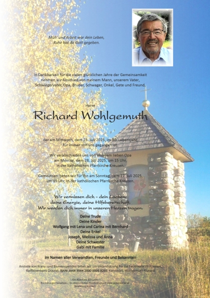 Parte von Richard Wohlgemuth