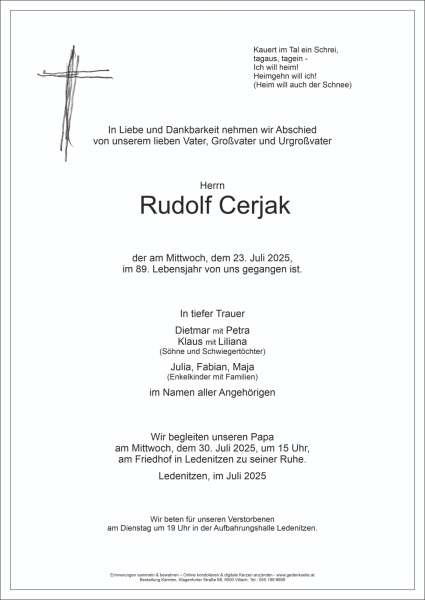 Parte von Rudolf Cerjak