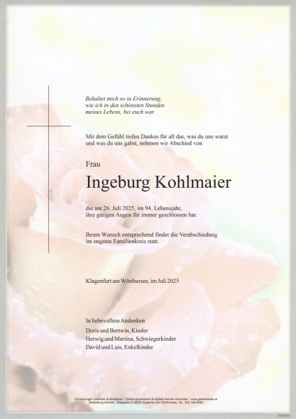 Parte von Ingeburg Kohlmaier