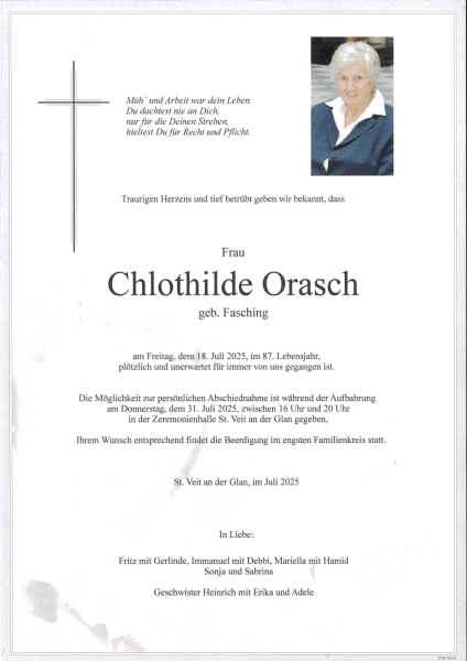 Parte von Chlothilde Orasch