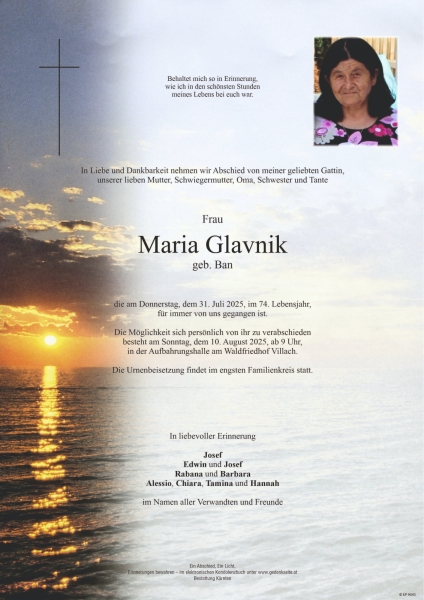 Parte von Maria Glavnik