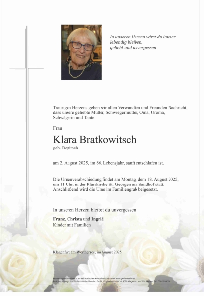 Parte von Klara  Bratkowitsch