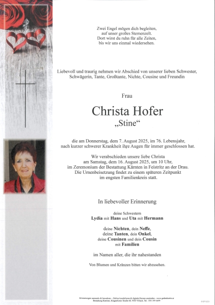 Parte von Christa Maria Hofer
