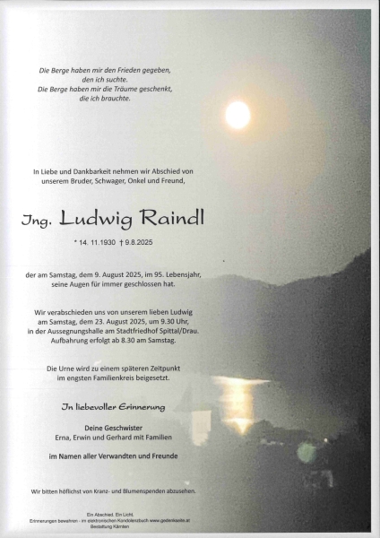 Parte von Ludwig Raindl