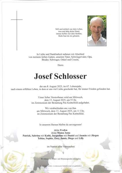 Parte von Josef Schlosser