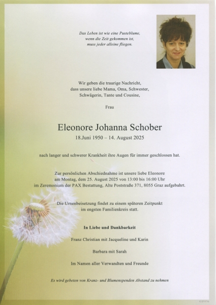 Parte von Eleonore Johanna Schober