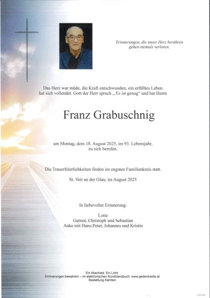 Parte von Franz Grabuschnig