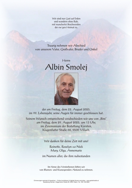 Parte von Albin Smolej