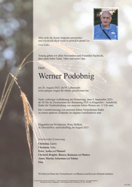 Parte von Werner Podobnig