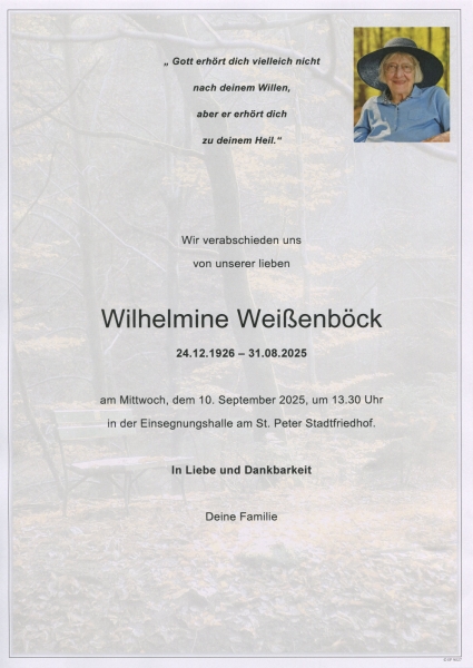 Parte von Wilhelmine Weißenböck