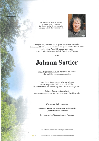 Parte von Johann  Sattler