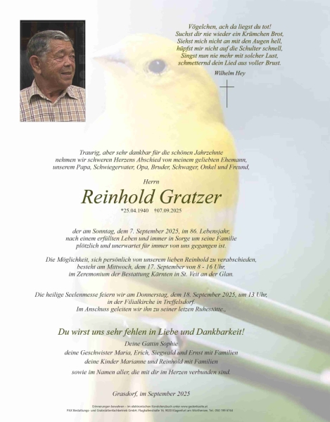 Parte von Reinhold  Gratzer