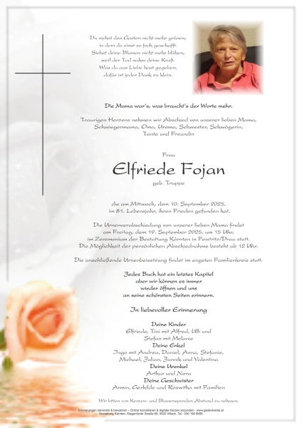 Parte von Elfriede  Fojan