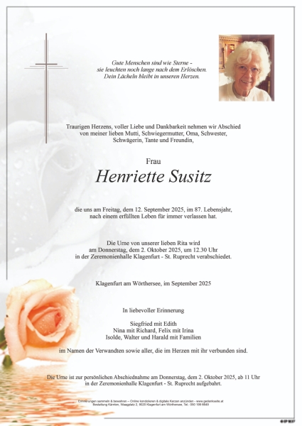Parte von Henriette Susitz