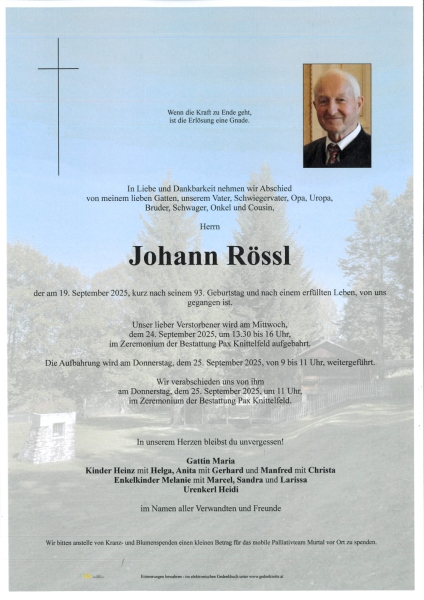 Parte von Johann Rössl