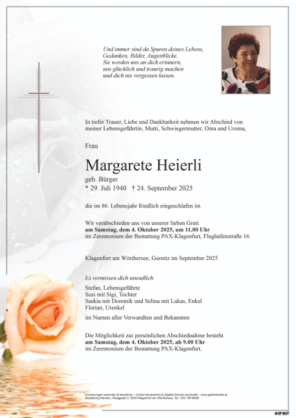 Parte von Margarete Heierli