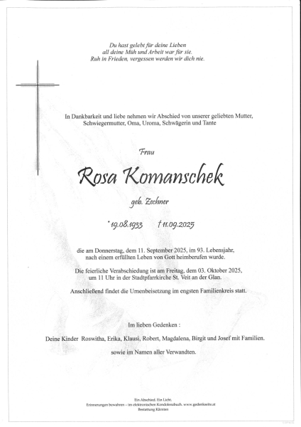 Parte von Rosa Komanschek