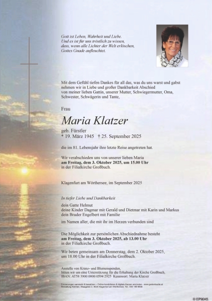 Parte von Maria Klatzer