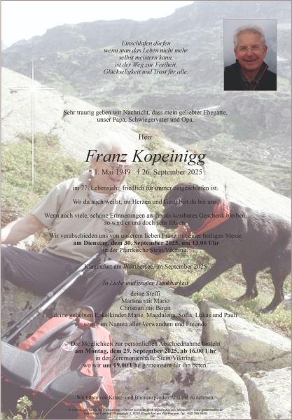 Parte von Franz Kopeinigg