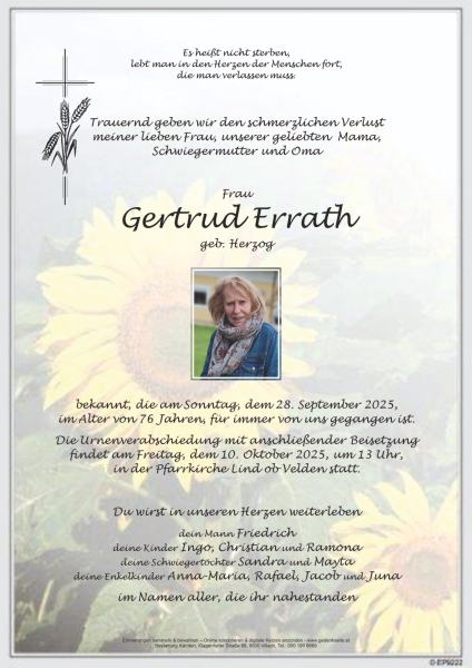 Parte von Gertrud Errath