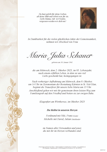 Parte von Maria Julia Schauer