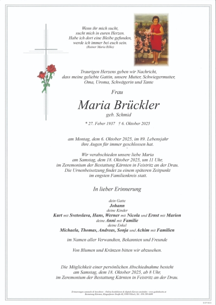Parte von Maria  Brückler