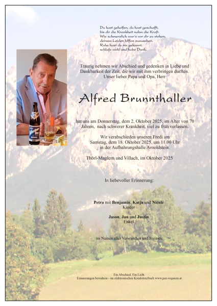 Parte von Alfred Brunnthaller