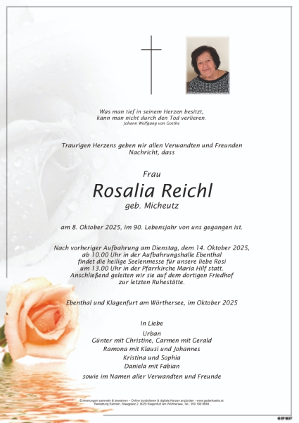 Parte von Rosalia Reichl